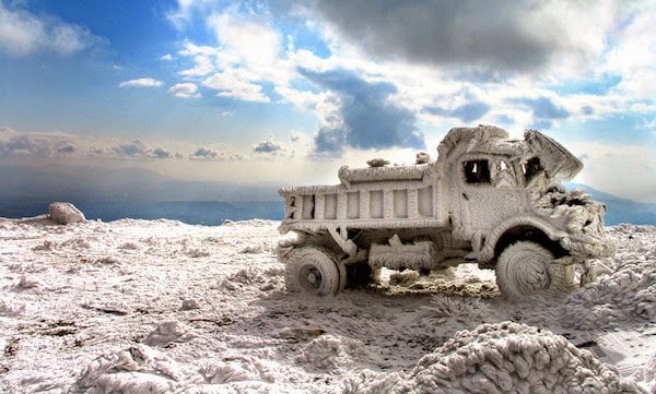 Someone+forgot+to+winterize+their+truck.+-+The+30+Most+Amazing+Photos+Of+Frozen+Things+In+Honor+Of+The+Coldest+Morning+Of+The+21st+Century