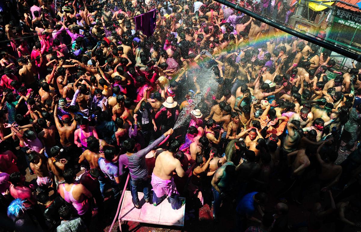 Indian people celebrated the Holi festival in Allahabad on March 6. (Sanjay Kanojia/AFP/Getty Images)