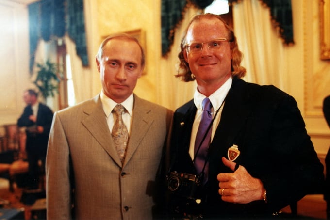 Vladimir Putin and Peter Turnley in the Kremlin, 2000