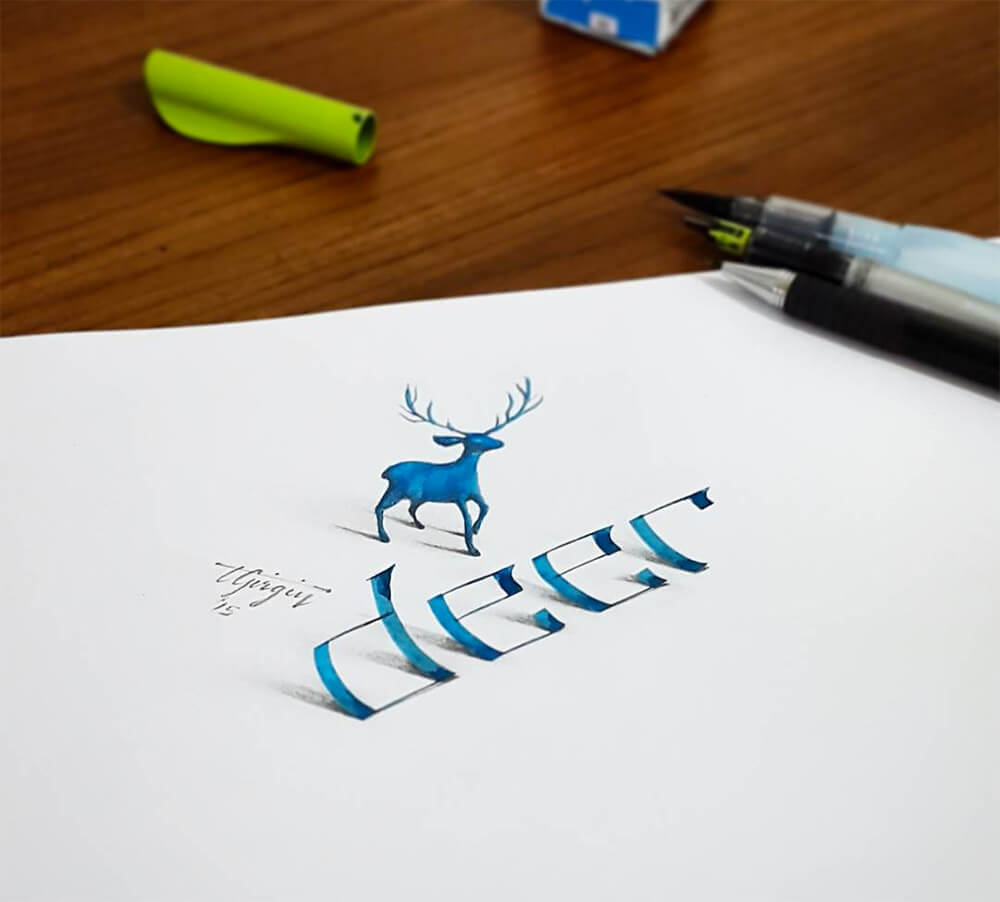 3D Calligraphy Letters by Tolga Girgin FreeYork
