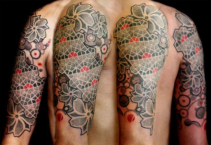 tessellation geometric tattoo sleeve