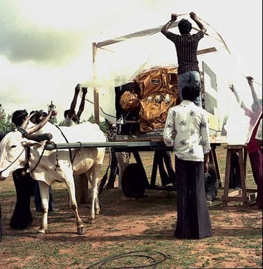 Transporting 'The Apple', the first Indian satellite, 1981