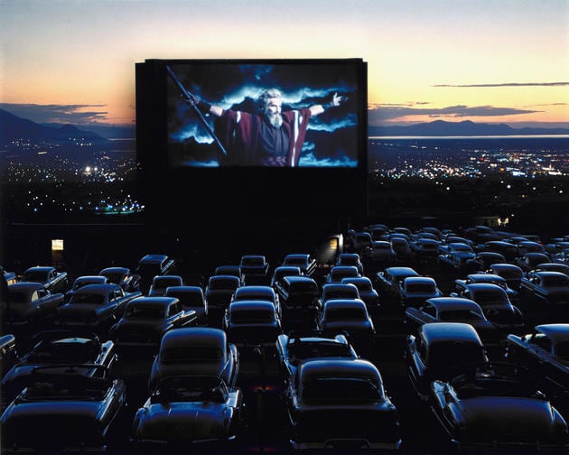 Charlton Heston as Moses in “The Ten Commandments,” drive-in theater, Utah, 1958