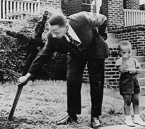 Martin Luther King with his son