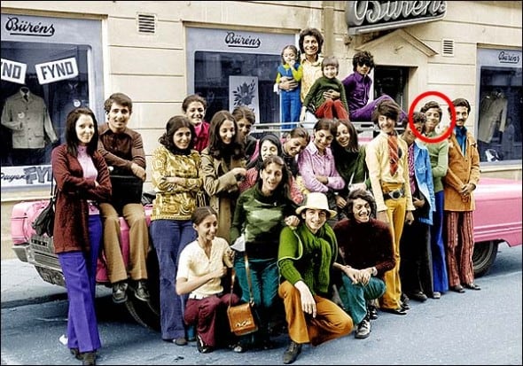 Osama bin Laden with his family visiting Falun in Sweden in 70′