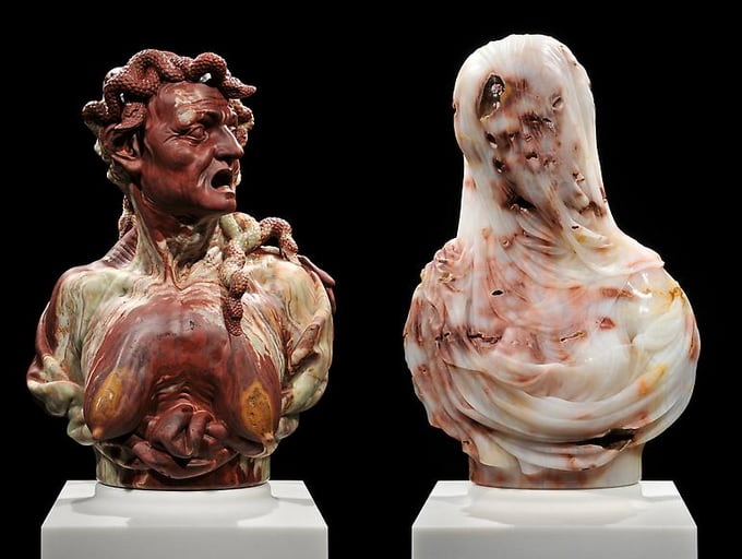 Barry X Ball Envy / Purity, 2008 - 2012 Pakistani Onyx / Mexican Onyx 22 x 17 ј x 9 Ѕ inches (55,9 x 43,8 x 24,1 cm) and 24 x 16 Ѕ x 11 ј inches (61 x 41,9 x 28,6 cm) SW 12302