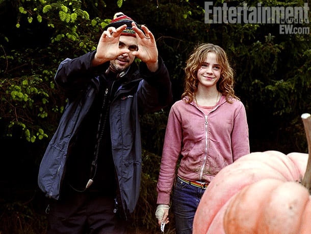 Director Alfonso Cuarón and Watson, Harry Potter and the Prisoner of Azkaban (2004) Image Credit: Murray Close