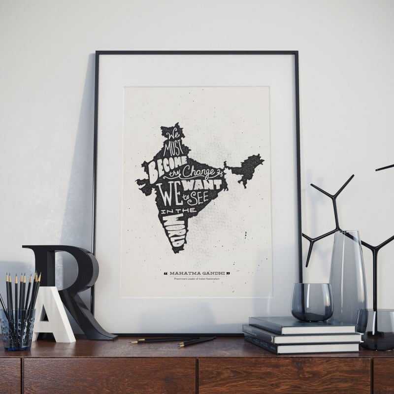 mahatma gandhi - hand lettered poster quote