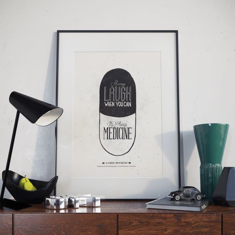 lord byron hand lettered poster quote