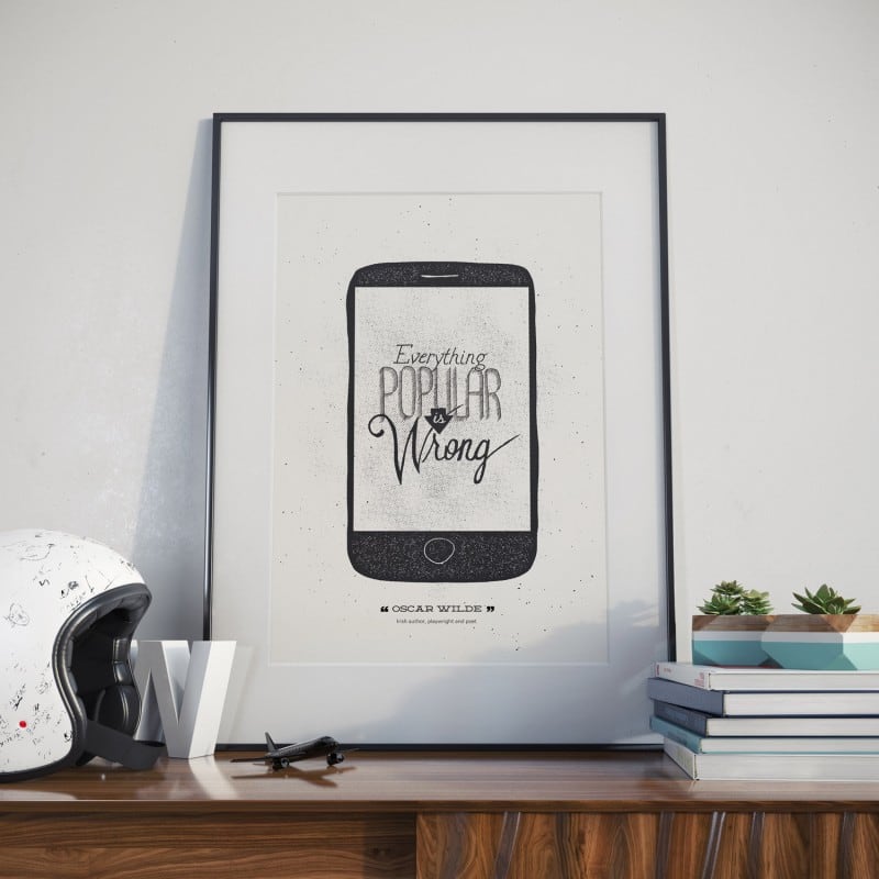 oscar wilde hand lettered poster quote