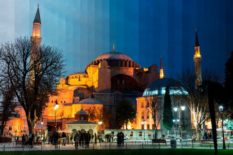 Time Sliced: Day To Night Transition Of Iconic Buildings In One Photo -travel, time, photography, city Time Sliced: Day To Night Transition Of Iconic Buildings In One Photo -travel, time, photography, city