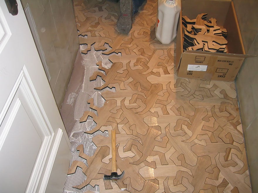 Floor made of ikea man like parts