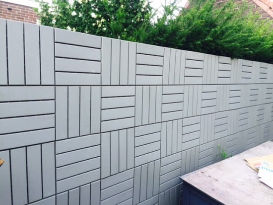 Ikea wooden floor hacked to be a wall