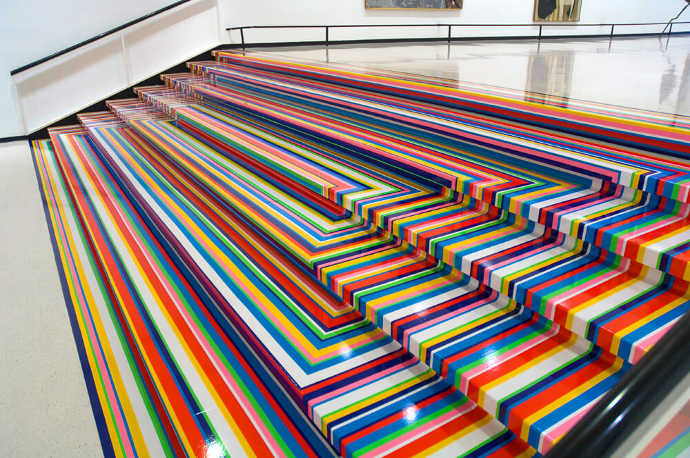 Mesmerizing Vinyl Rainbow Tape Floor Installations FREEYORK