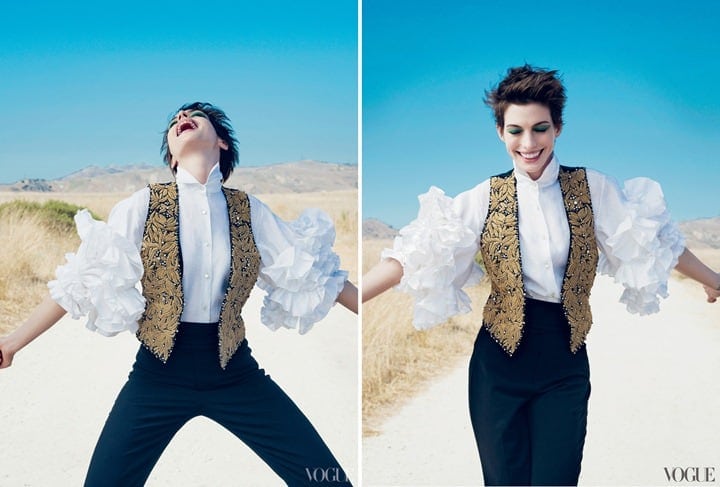 Anne Hathaway Wearing Vintage Jean Louis Scherrer Dress Arrivals Rachel –  Stock Editorial Photo © everett225 #268161330