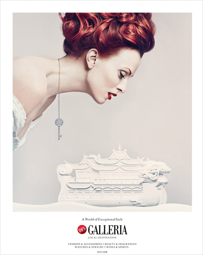 Super-Model Karen Elson and paper sculptures Super-Model Karen Elson and paper sculptures -super-models, photographer, paper sculptures, models, advertising campaign