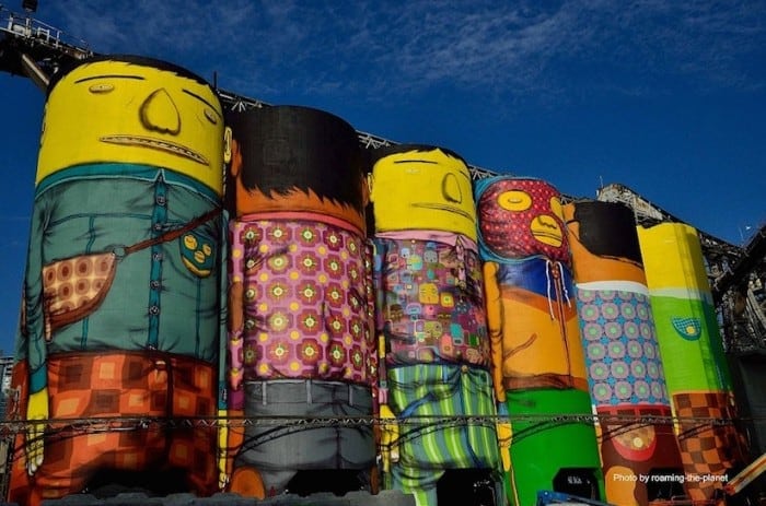 Os Gemeos transforming Industrial Silos at the Vancouver Biennale Os Gemeos transforming Industrial Silos at the Vancouver Biennale -public art