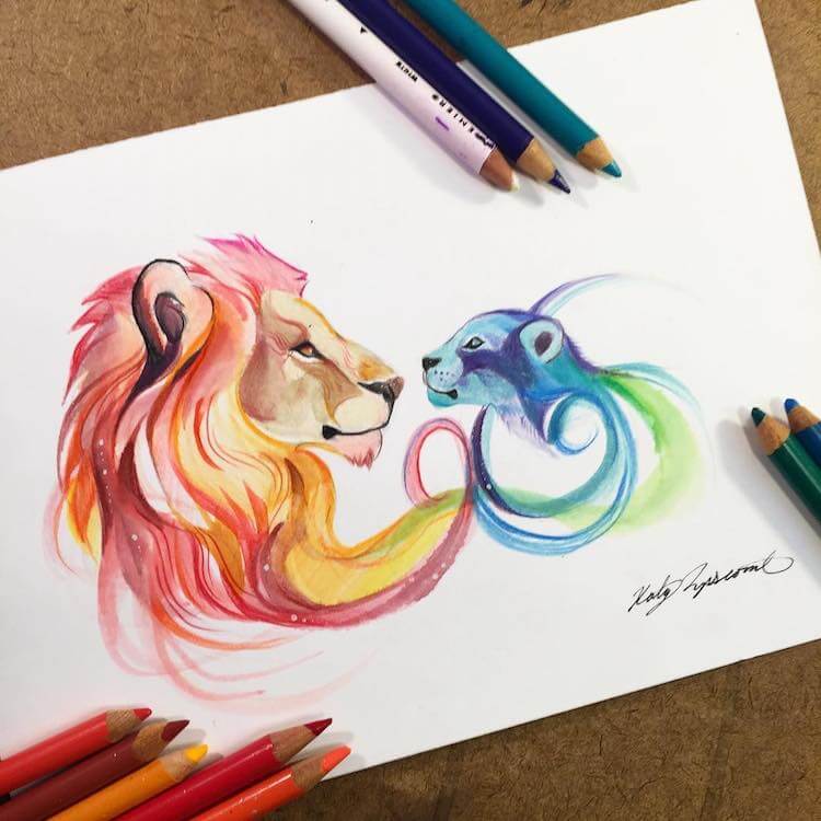 Animal Paintings Exploding with Colorful Spirit by Katy FREEYORK