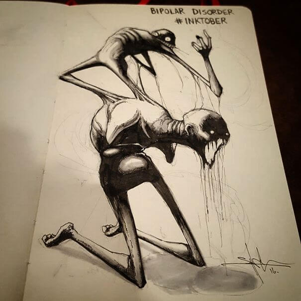 This Artist Illustrated Powerful Depictions Of Mental Disorders For