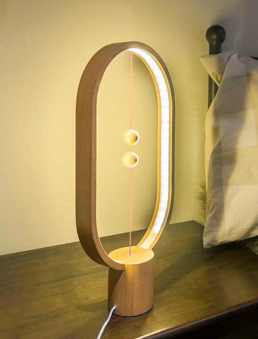 Wooden Lamp With Suspended in the Air Switch Wooden Lamp With Suspended in the Air Switch -