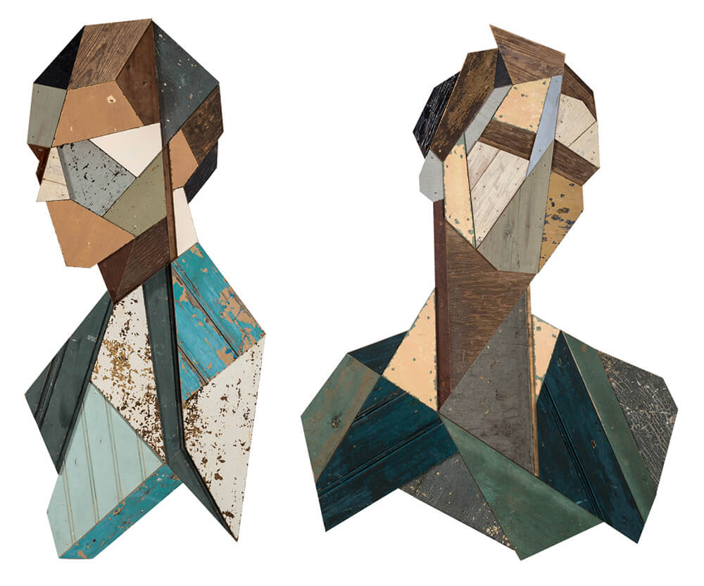 Geometric Wooden Portraits by ‘Strook’ FREEYORK