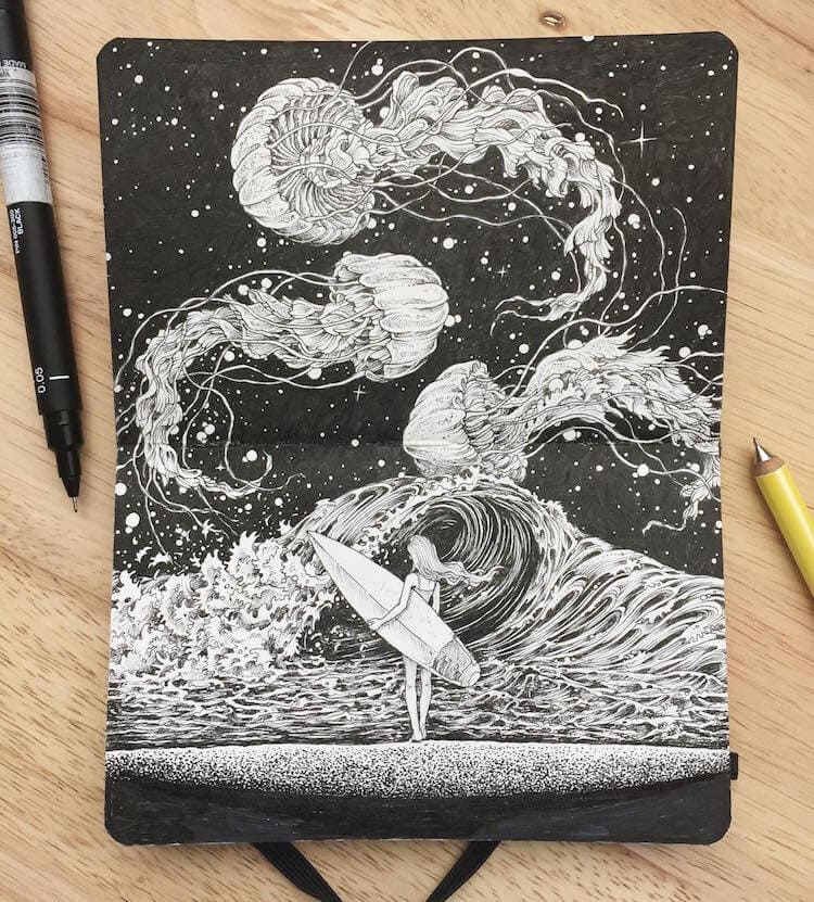 Kerby Rosanes' Inked Illustrations Blend Animals with ...