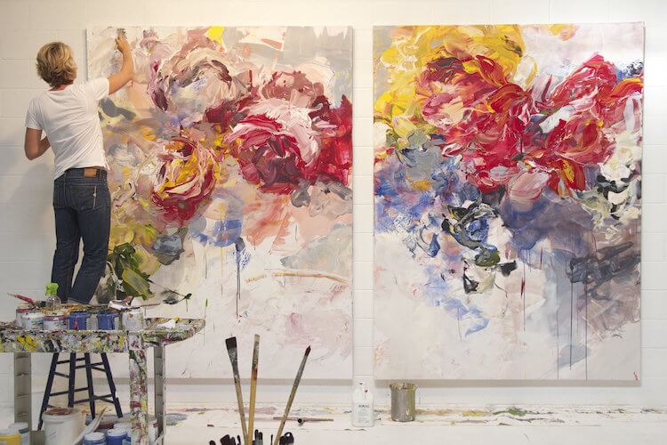 Artist Creates Large Abstract Floral Paintings Exploding With Color   Bobbie Burgers Abstract Floral Paintings Fy 10 