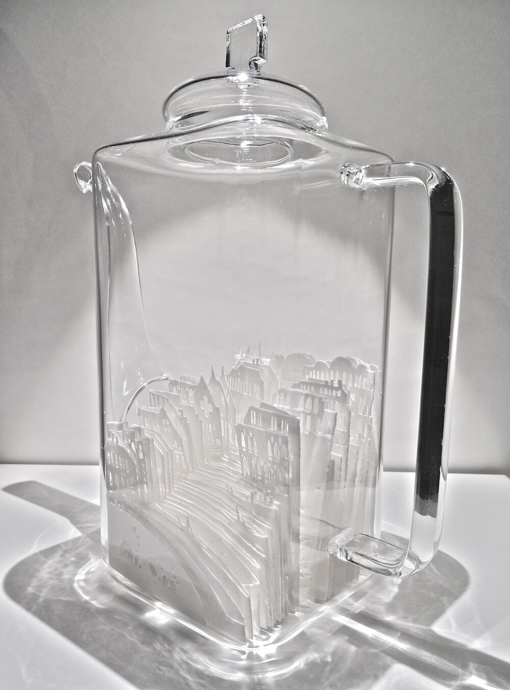 Paper Cities Inside of a Glass Vessels by Ayumi Shibata