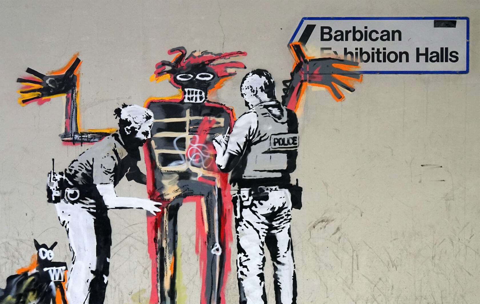 Famous Artist Banksy Unofficially Cooperates With Basquiat Outside The  Barbican | FREEYORK