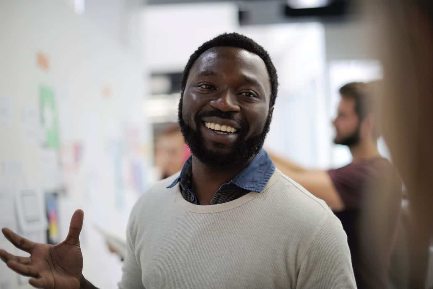 A person looking at the camera
Description automatically generated