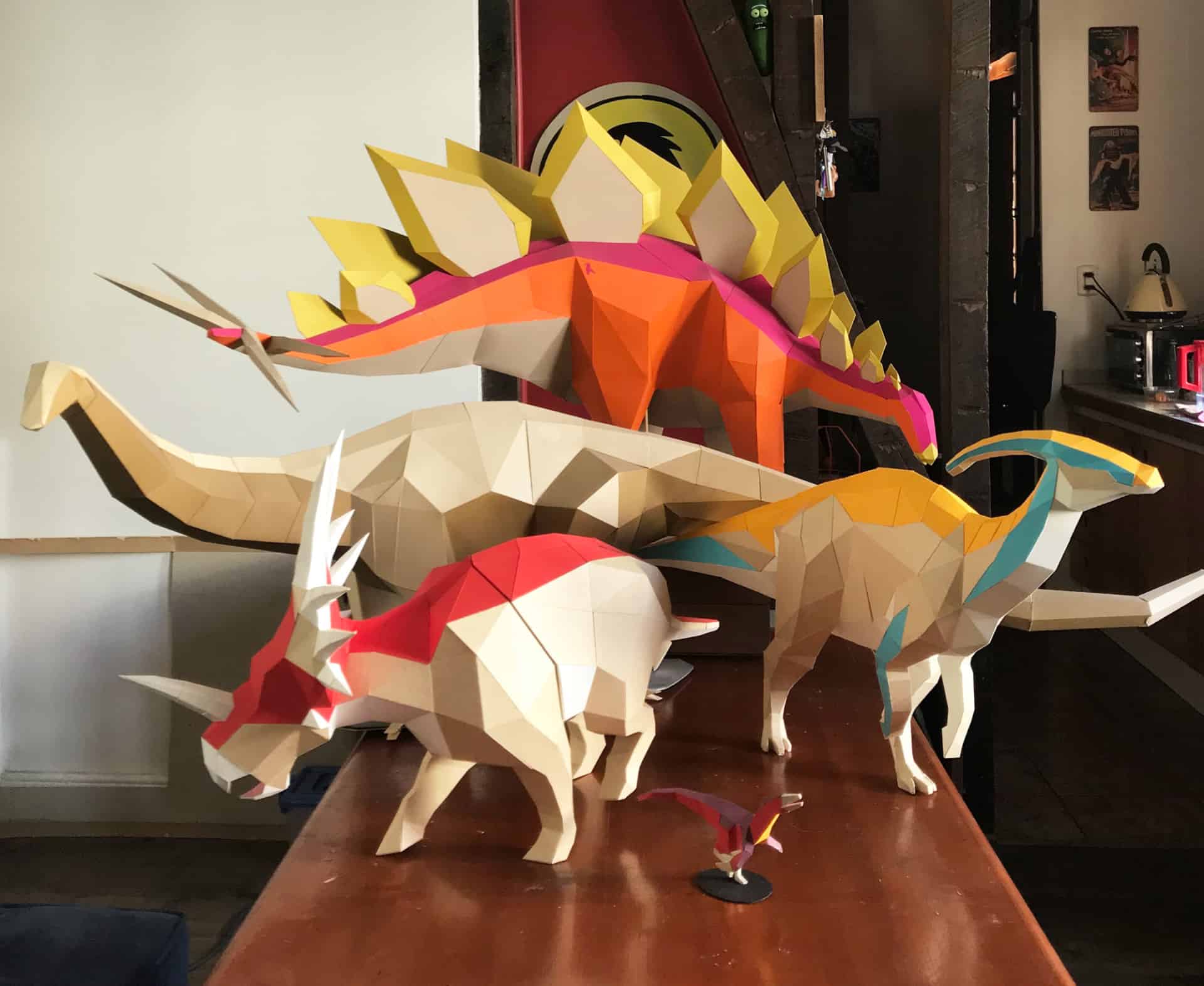 Seba Naranjo Designs And Builds 3D Handcut Paper Models Of Dinosaurs